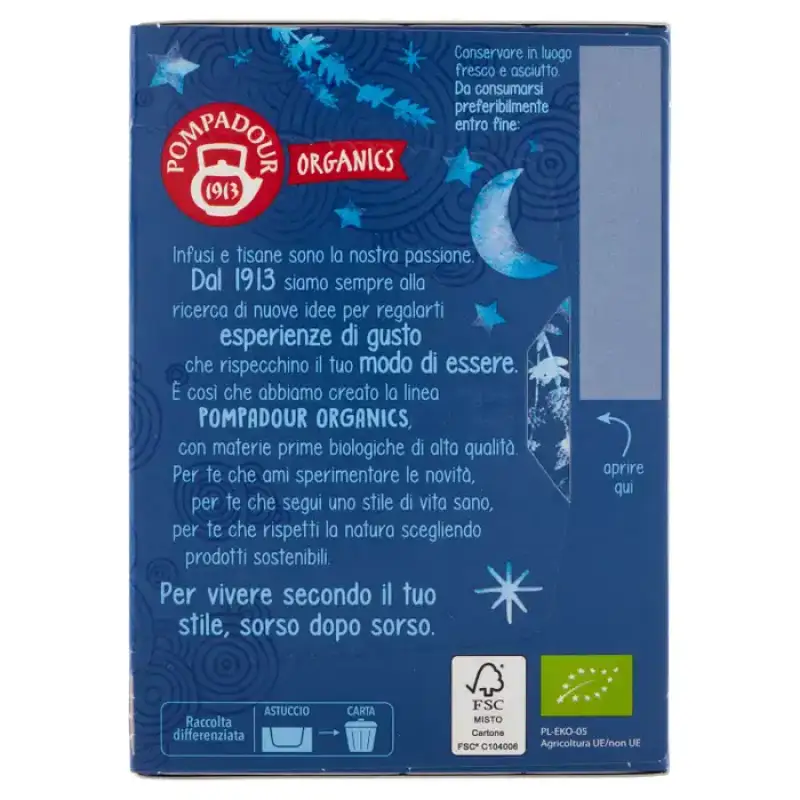 Pompadour Tisana Organics Acchiappa Sogni Bio 15 x 1,7 g Bax 6 buc.